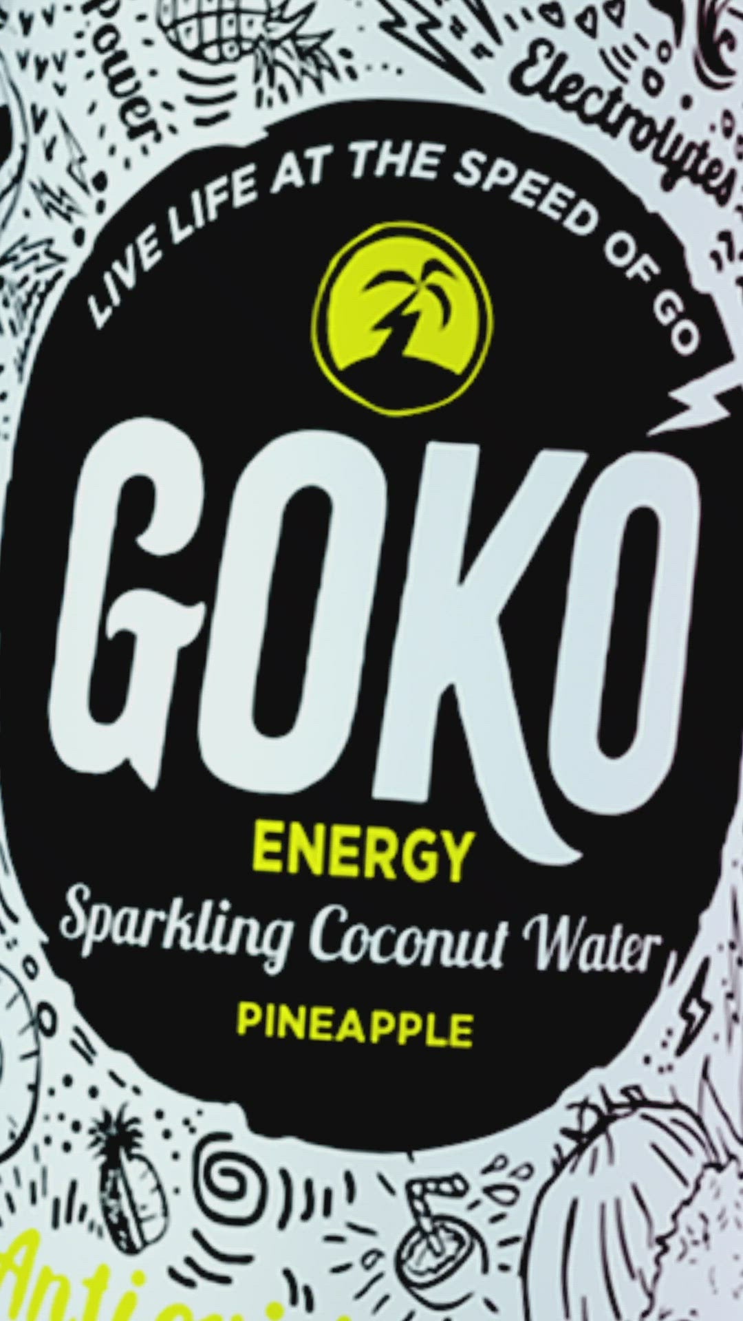 All Natural Sparkling Coconut Water - GoKo Pineapple